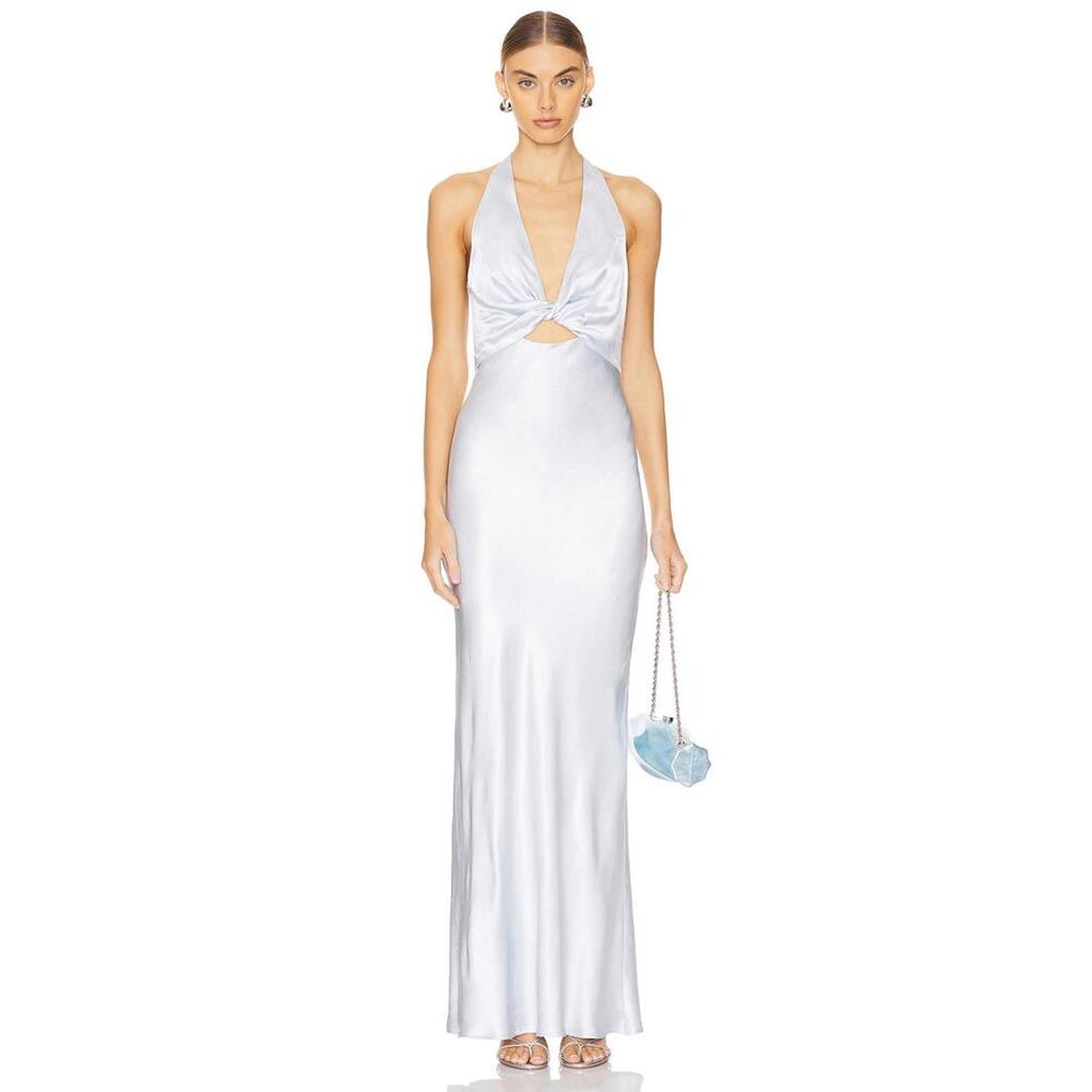 Bec  + Bridge Sabia Twist Dress in Silver Blue